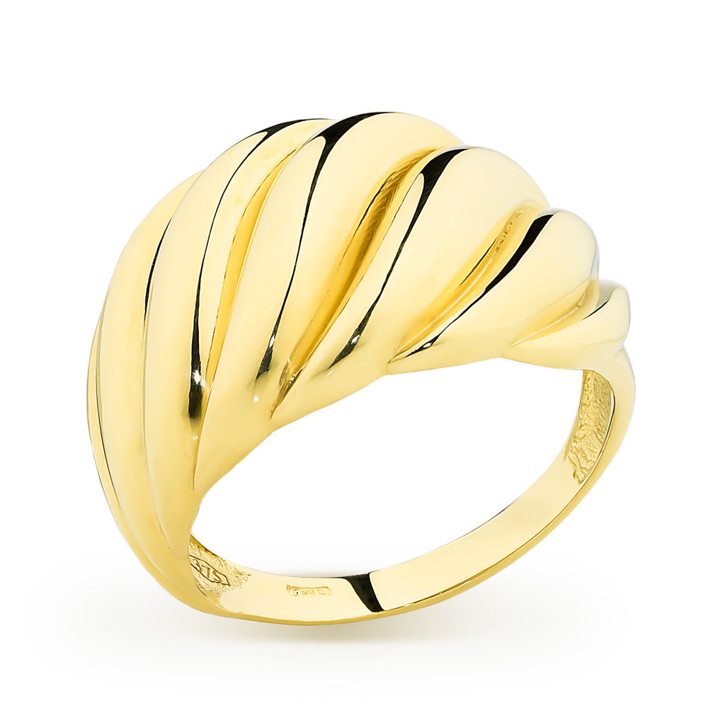 Wide Gold Wave Ring