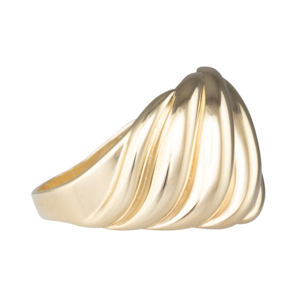 Wide Gold Wave Ring
