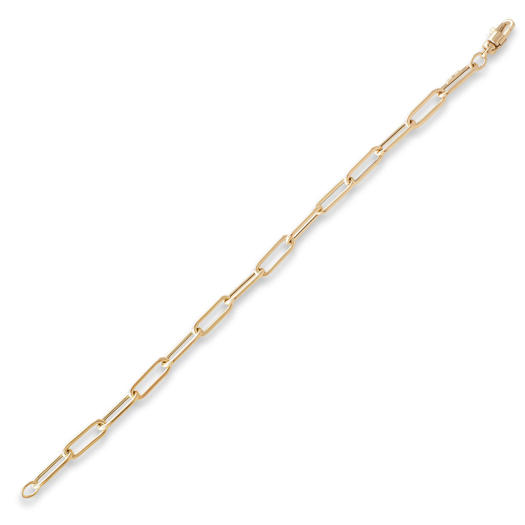 Yellow Gold Paperclip Link Bracelet