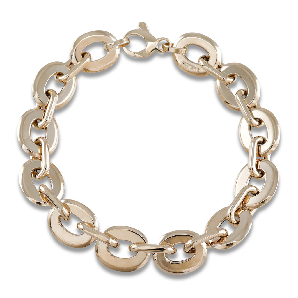 Flat Link Yellow Gold Bracelet