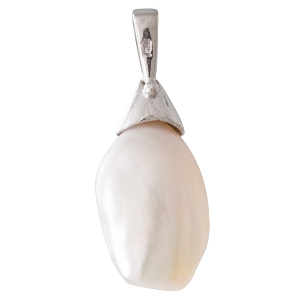 South Sea Keshi & Diamond Pendant