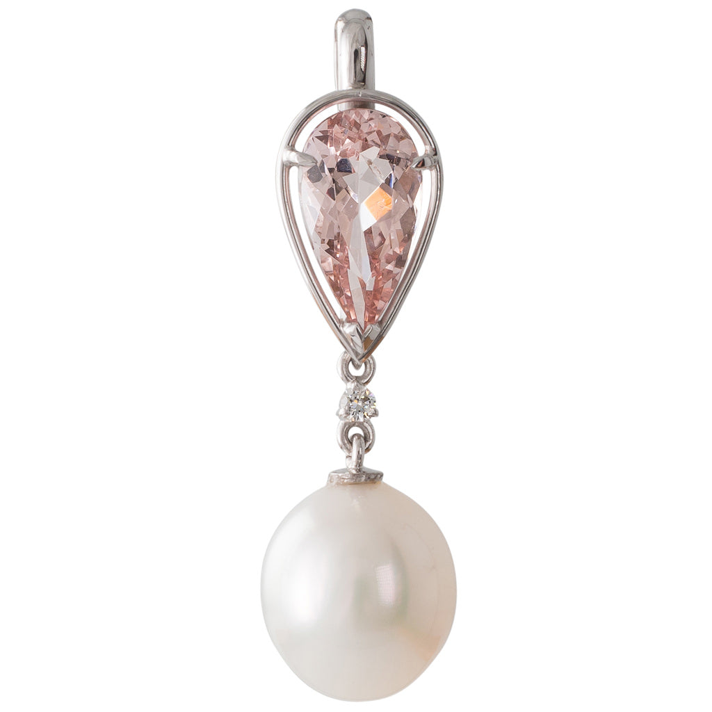 Morganite & South Sea Pearl Pendant