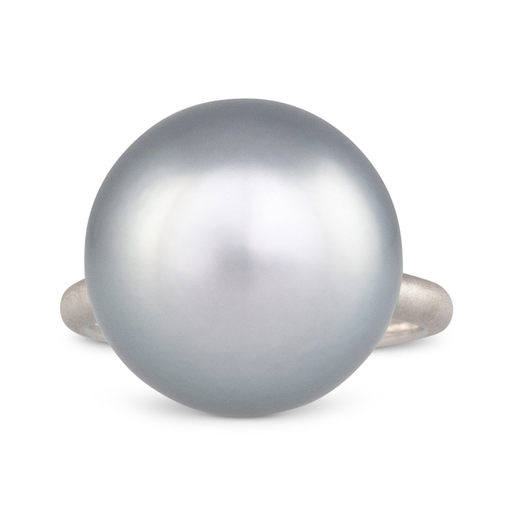 15mm Silver Tahitian Pearl Ring