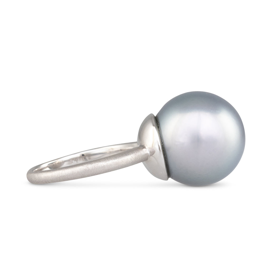 15mm Silver Tahitian Pearl Ring