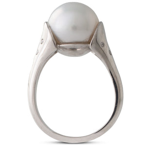 Pink & White Diamond Pearl Ring