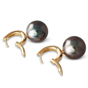 Tahitian Pearl Huggie Earrings