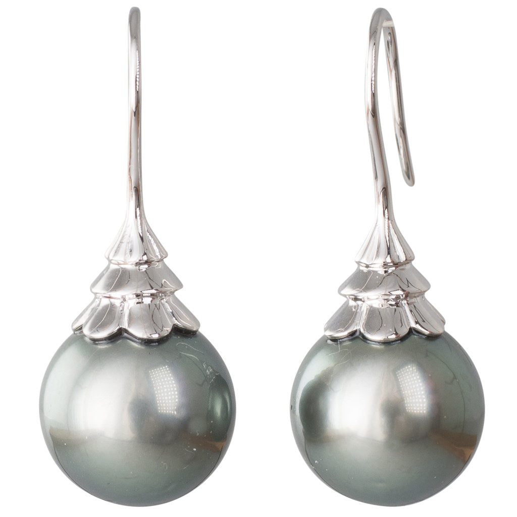 Tahitian Pearl Tiered Hook Earrings