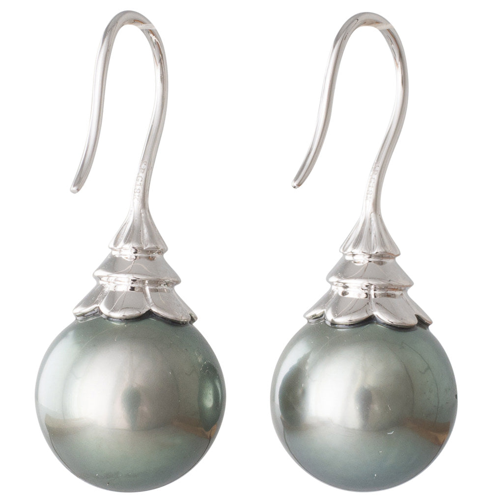 Tahitian Pearl Tiered Hook Earrings