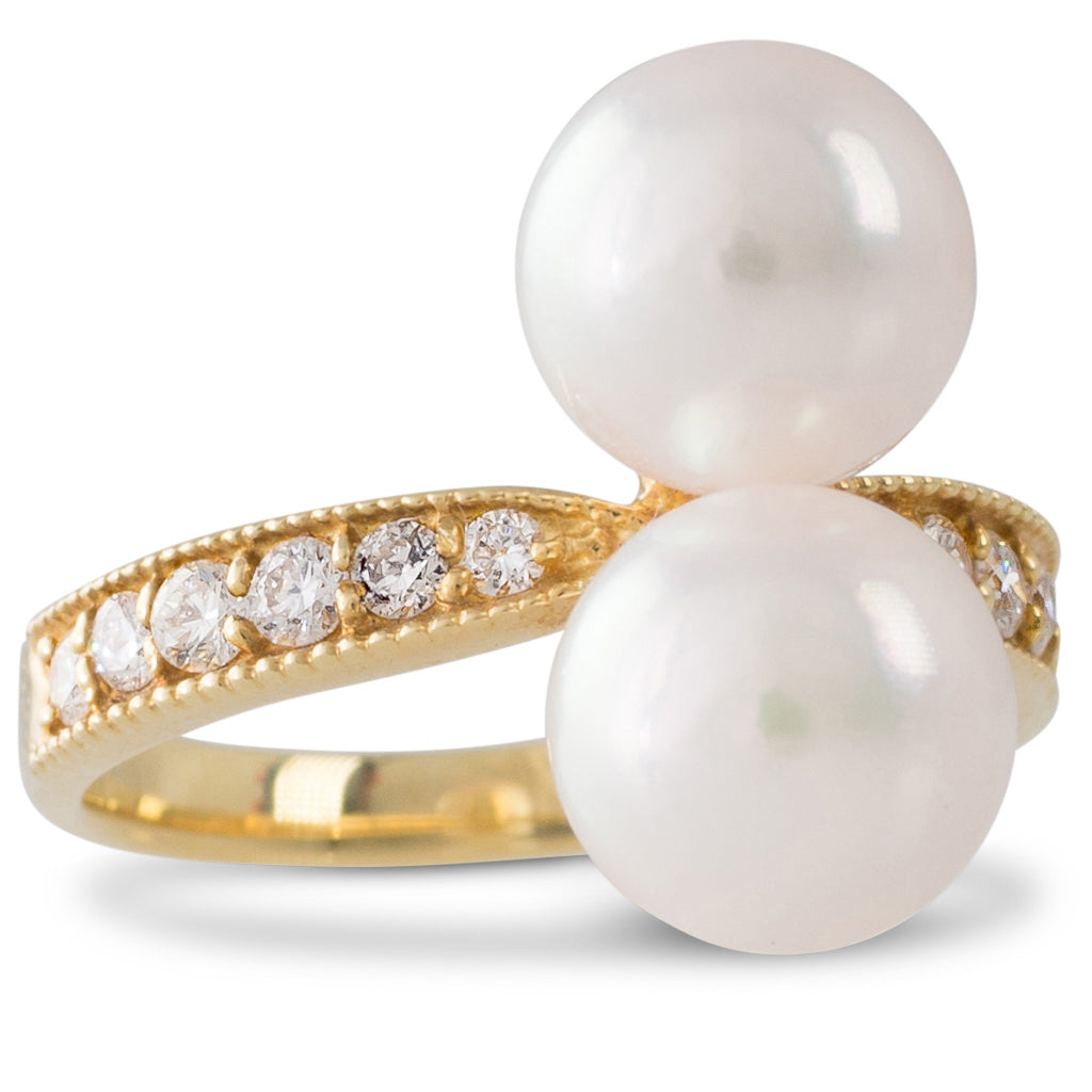 Akoya Pearl & Diamond Ring