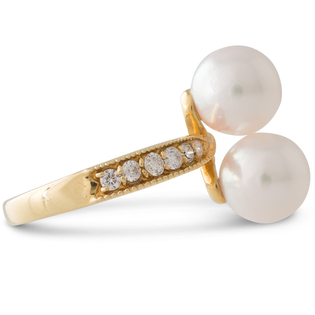 Akoya Pearl & Diamond Ring
