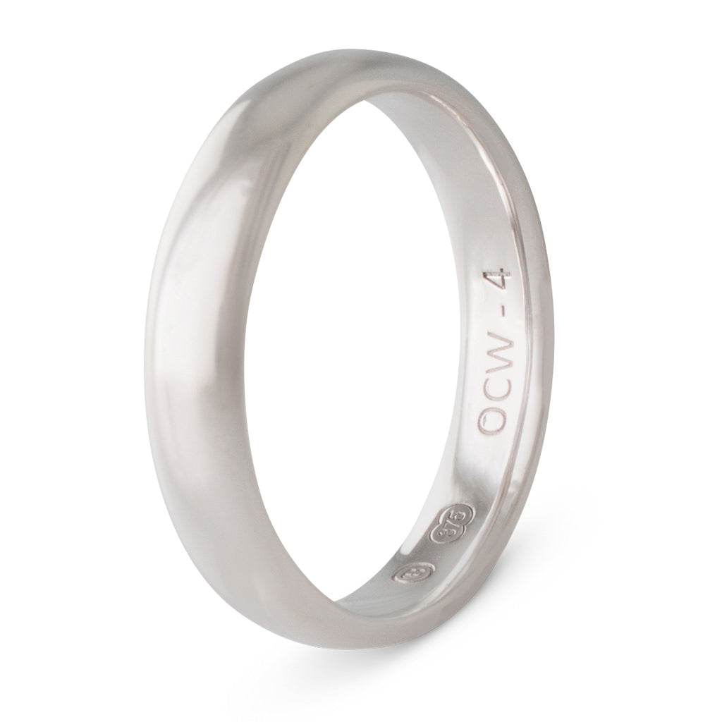 9ct White Gold Wedding Ring 4mm