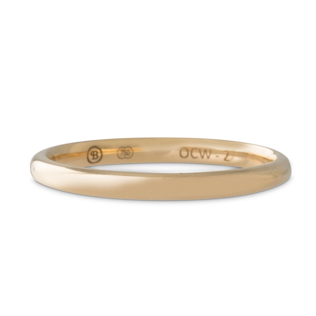 18ct Yellow Gold Wedding Ring 2mm