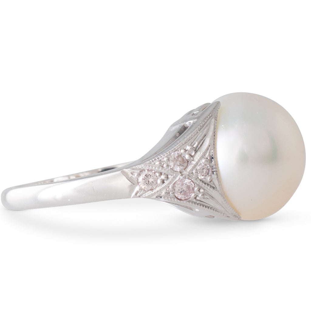 South Sea Pearl & Pink Diamond Ring