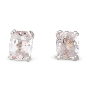 Cushion Cut Morganite Studs