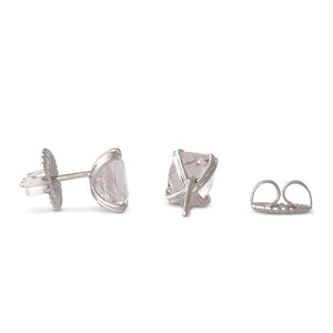 Cushion Cut Morganite Studs