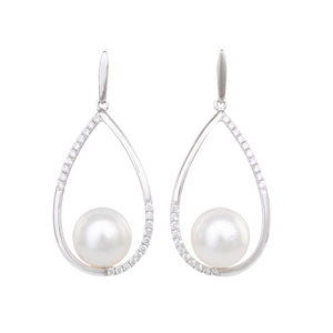 Akoya Pearl & Diamond Earrings