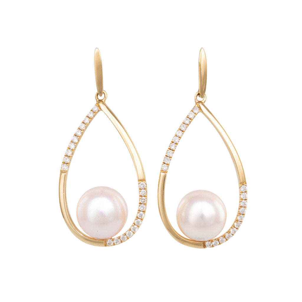 Akoya Pearl & Diamond Earrings