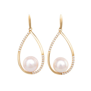 Akoya Pearl & Diamond Earrings