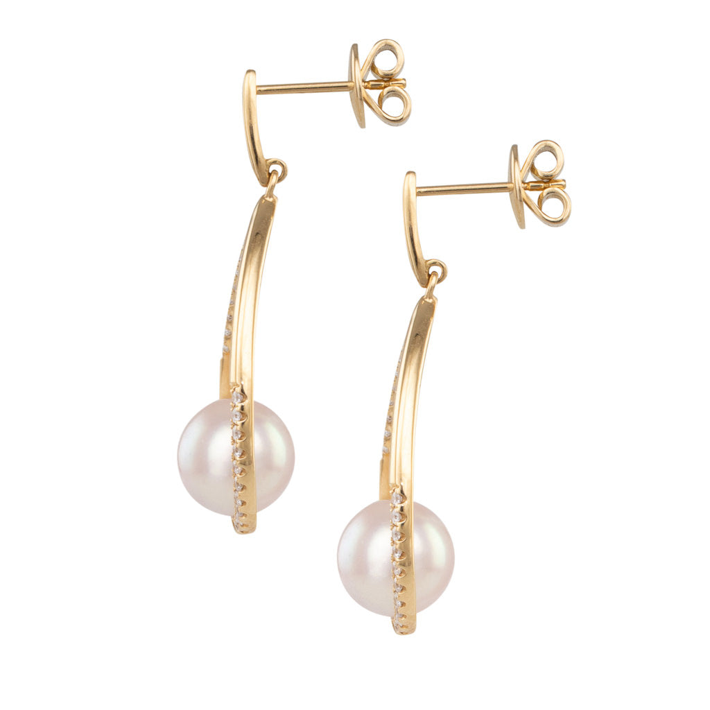 Akoya Pearl & Diamond Earrings