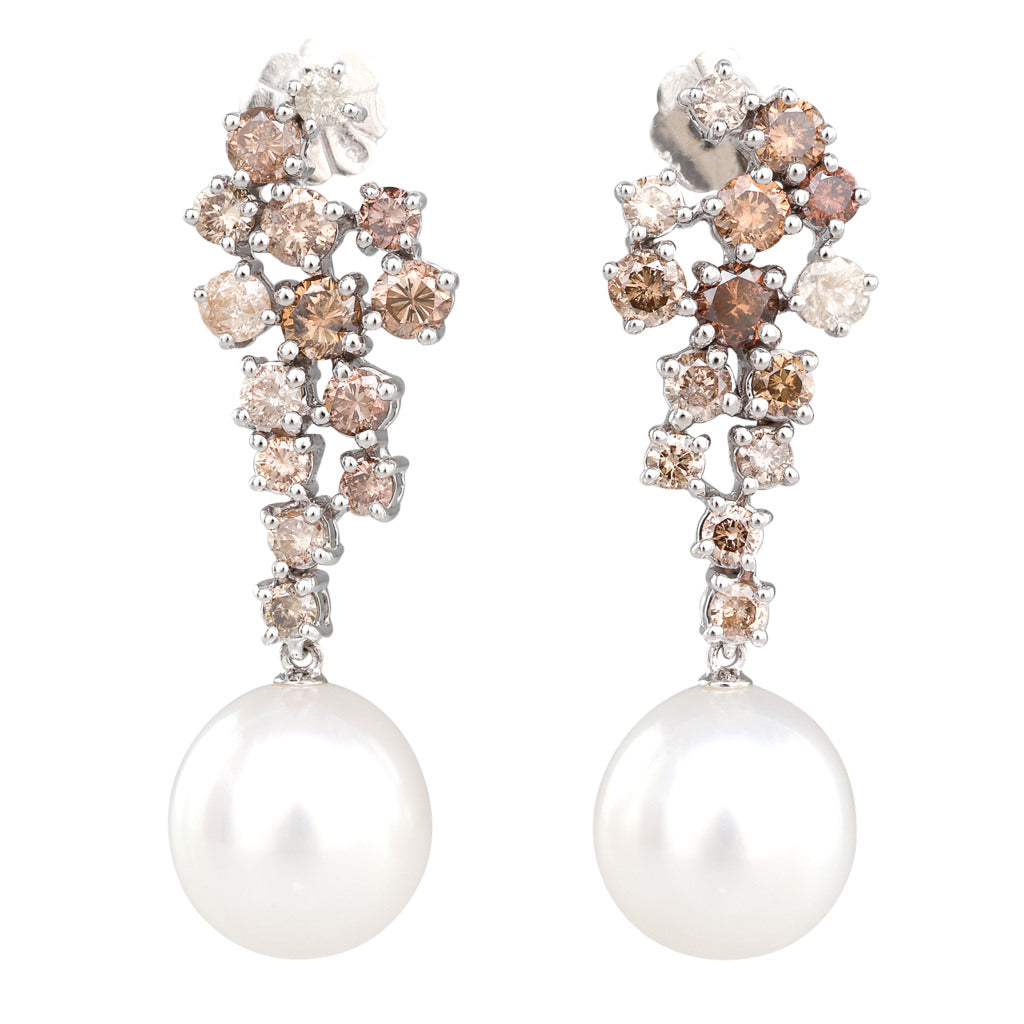 South Sea Cognac Diamond Earrings