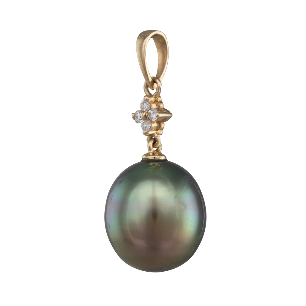 A Tahitian Pearl  & Diamond Pendant