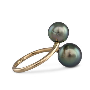 A Double Tahitian Pearl Ring