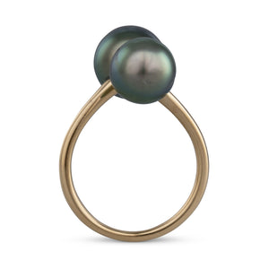 A Double Tahitian Pearl Ring