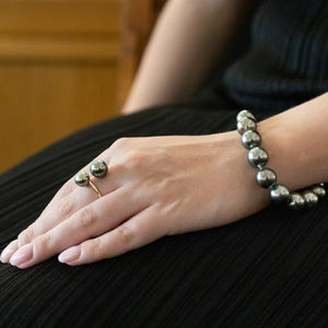 A Double Tahitian Pearl Ring