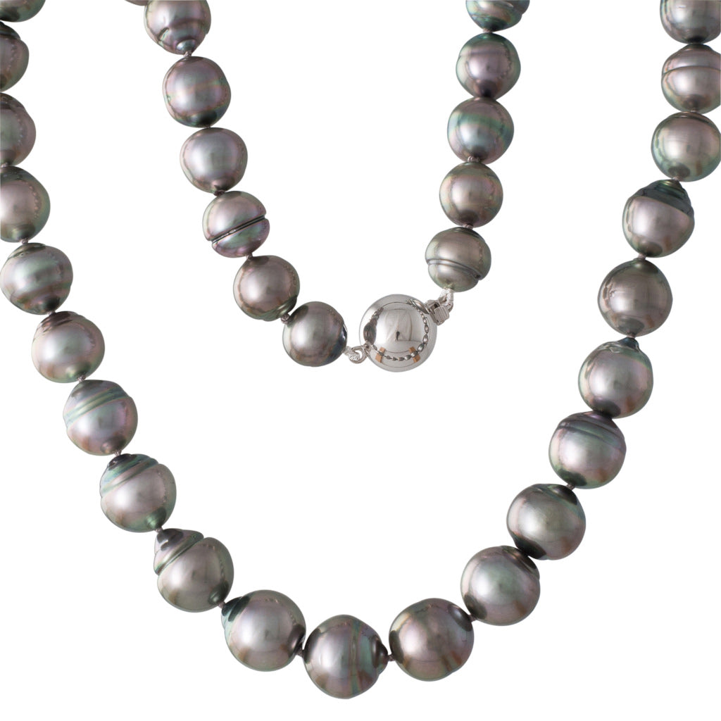 12-15mm Silver/Dark Circle-Button/Baroque Tahitian Pearl Necklace Strands –  Continental Pearl Loose Pearl, Pearl Necklaces & Jewelry