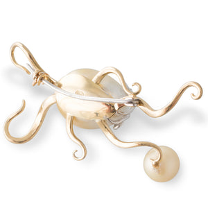 Gold South Sea Octopus Brooch