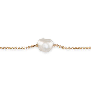 Single Keshi Pearl Chain Bracelet