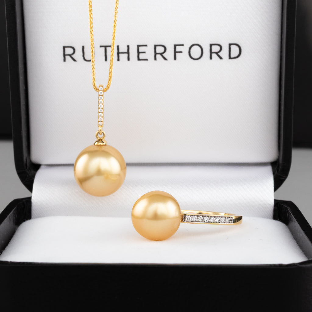 Gold South Sea & Diamond Pendant