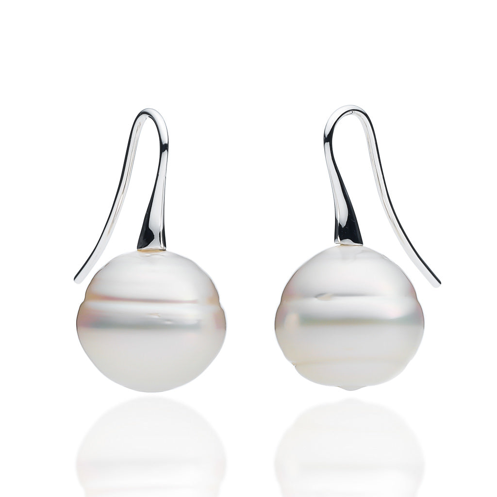Circle South Sea Hook Earrings