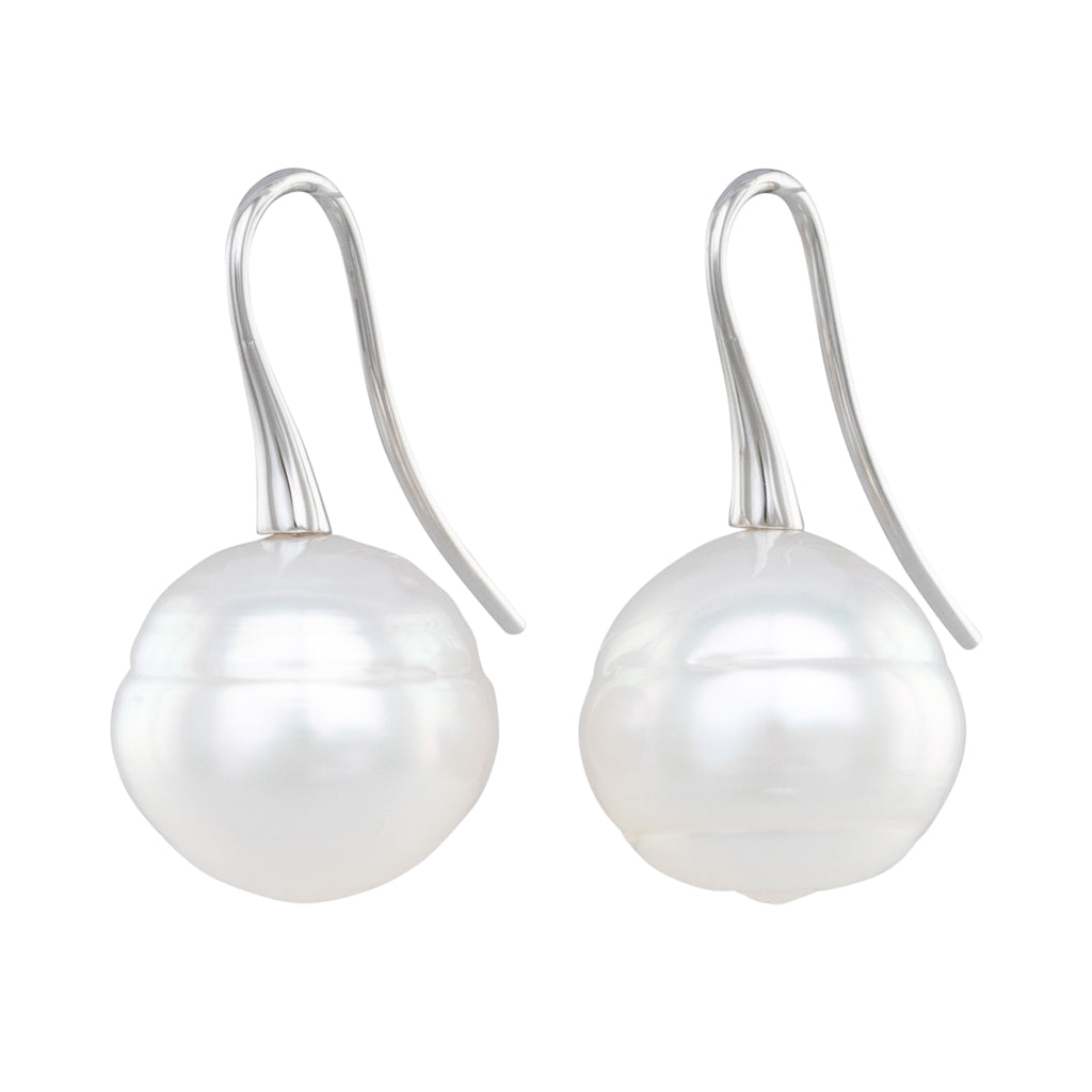 Circle South Sea Hook Earrings