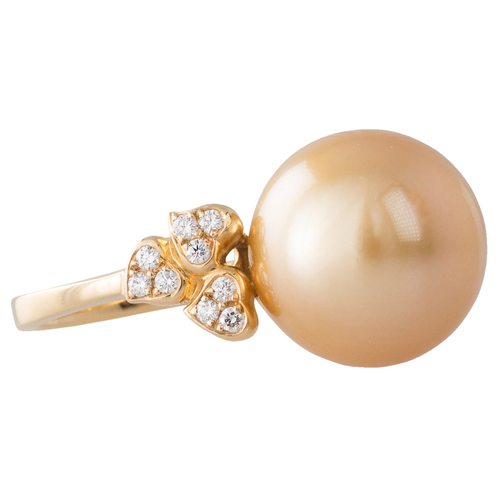 Gold South Sea Pearl & Diamond Ring