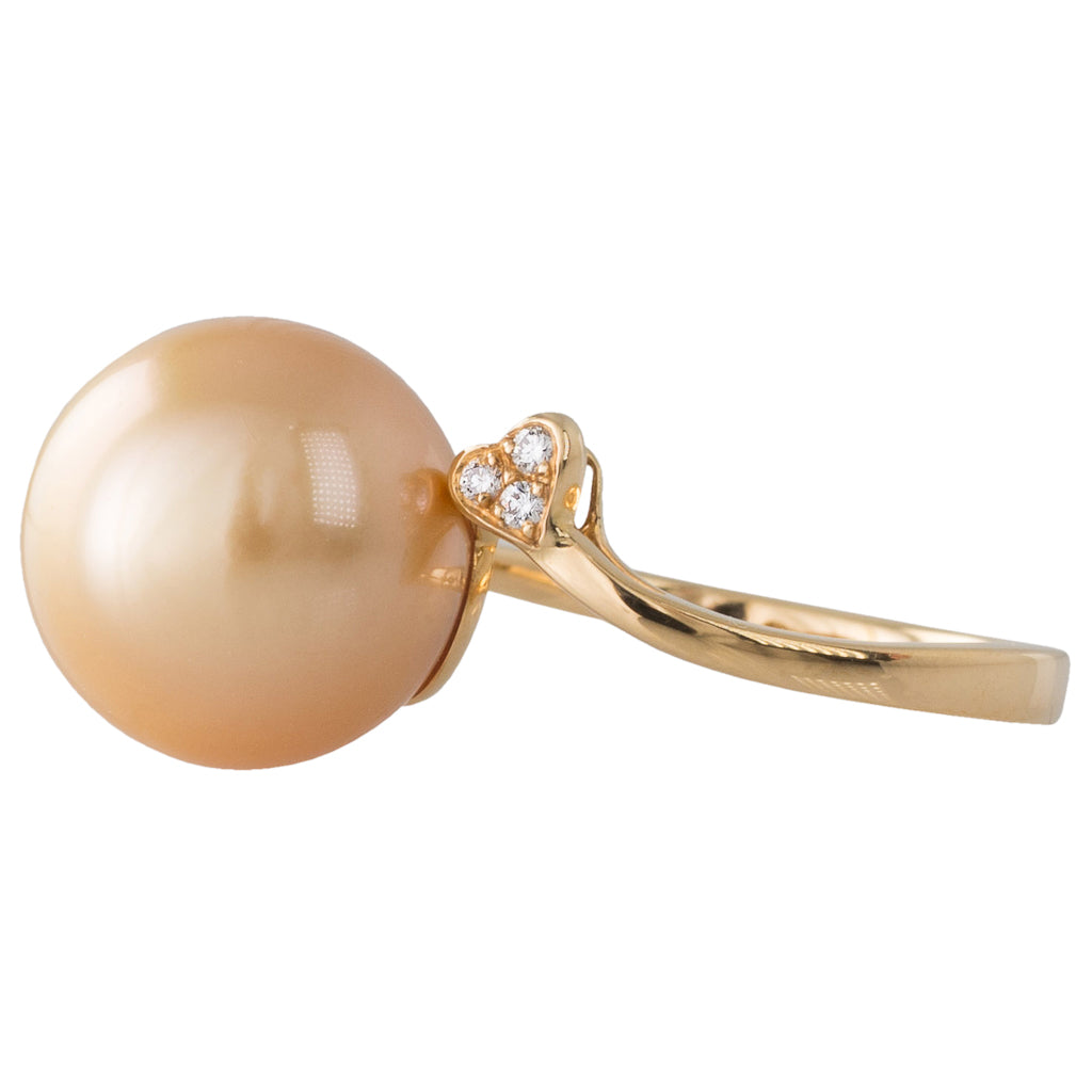 Gold South Sea Pearl & Diamond Ring