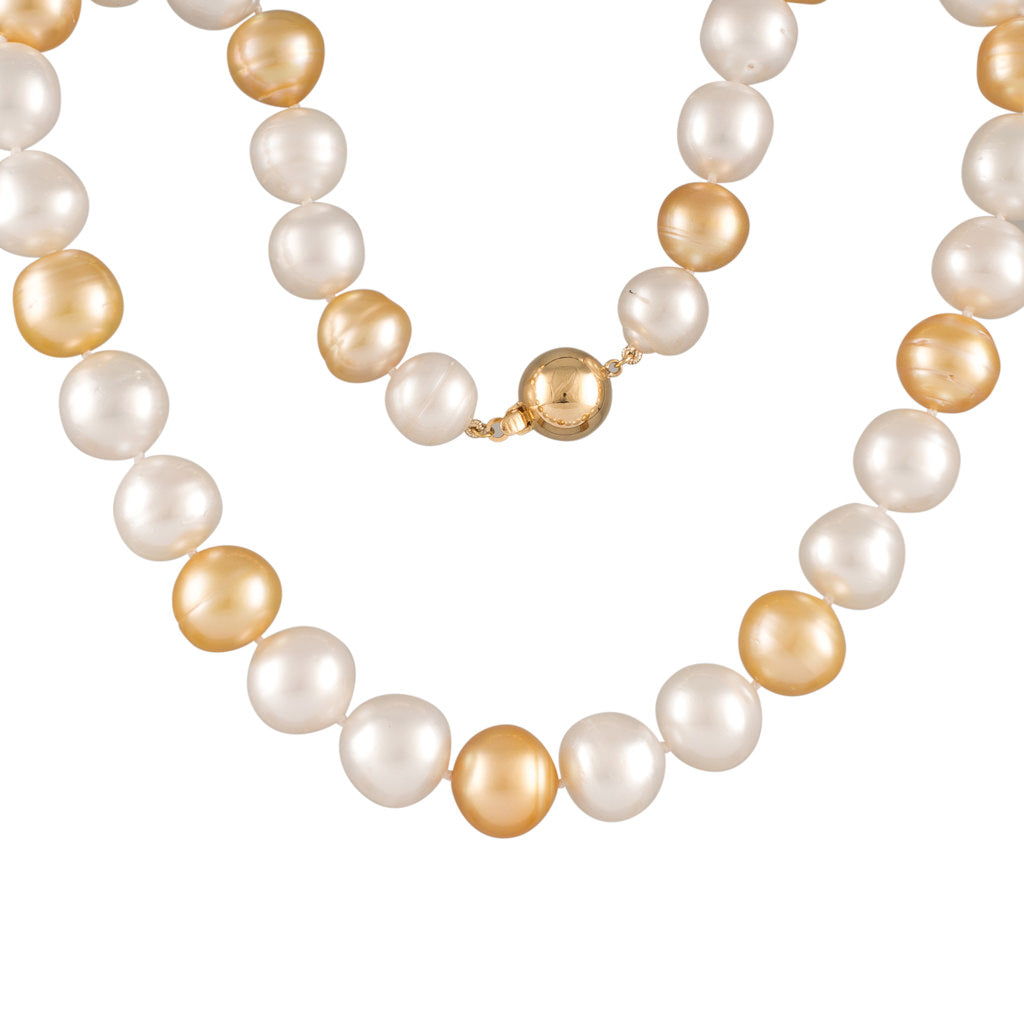 Gold & White South Sea Pearl Strand