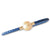 Gold Pearl & Blue Leather Bracelet