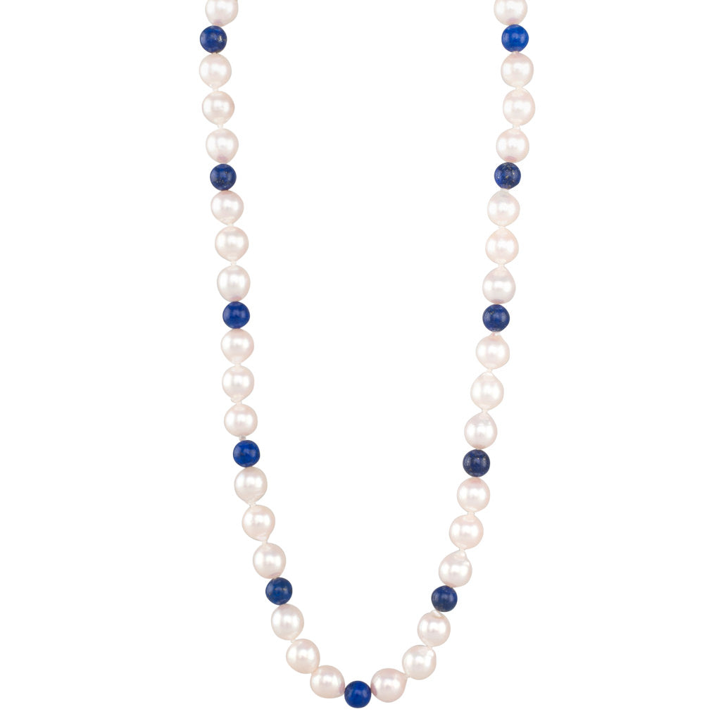 Akoya Pearl & Lapis Necklace