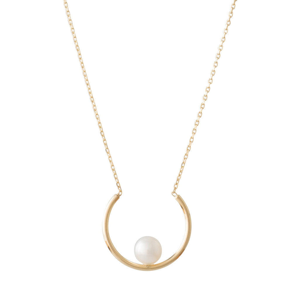 Freshwater Pearl Crescent Necklace