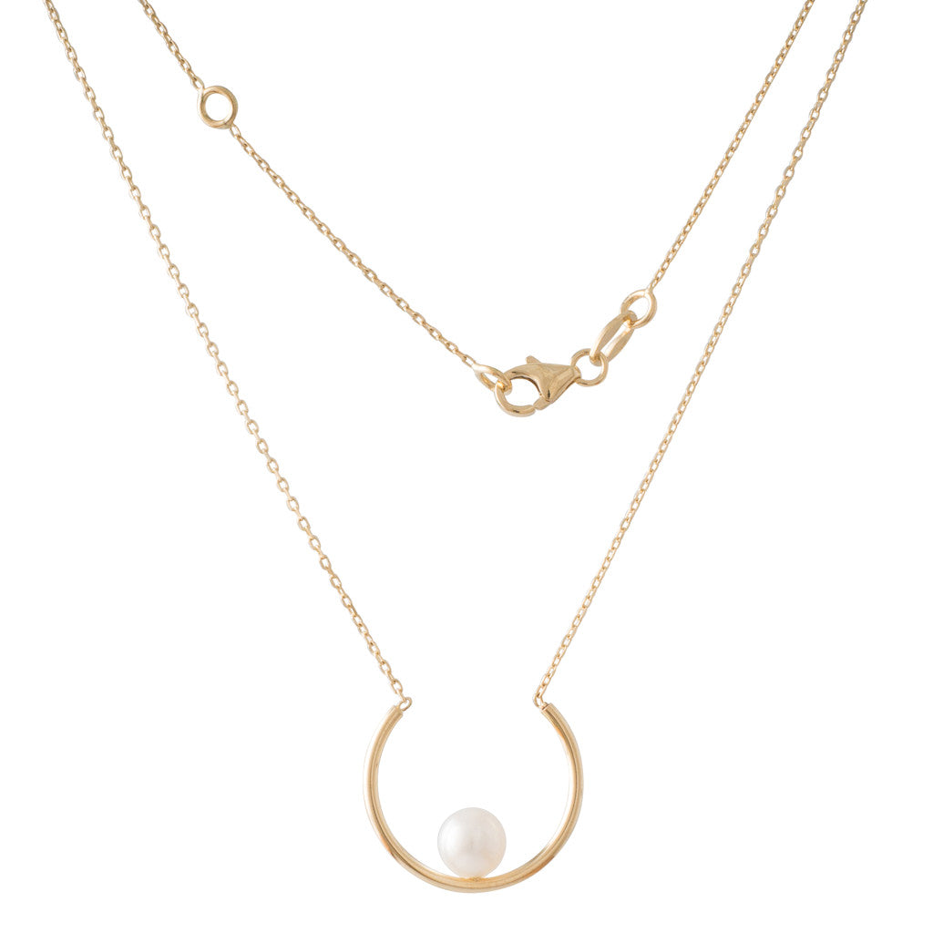 Freshwater Pearl Crescent Necklace