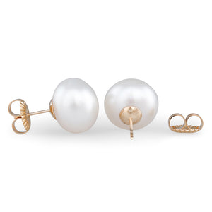 Pair 15mm Button South Sea Studs