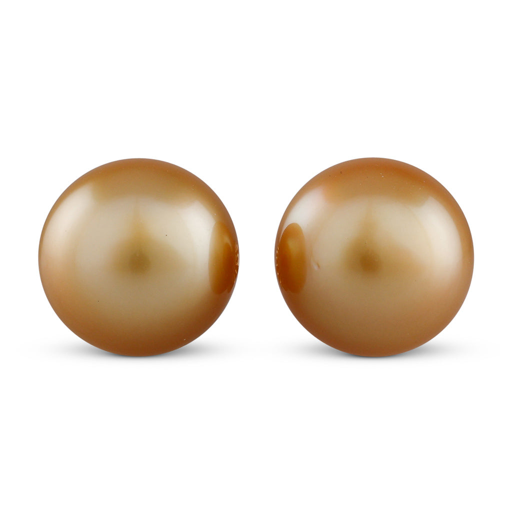Pair Button Gold South Sea Studs