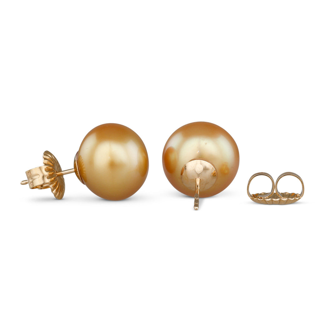 Pair Button Gold South Sea Studs