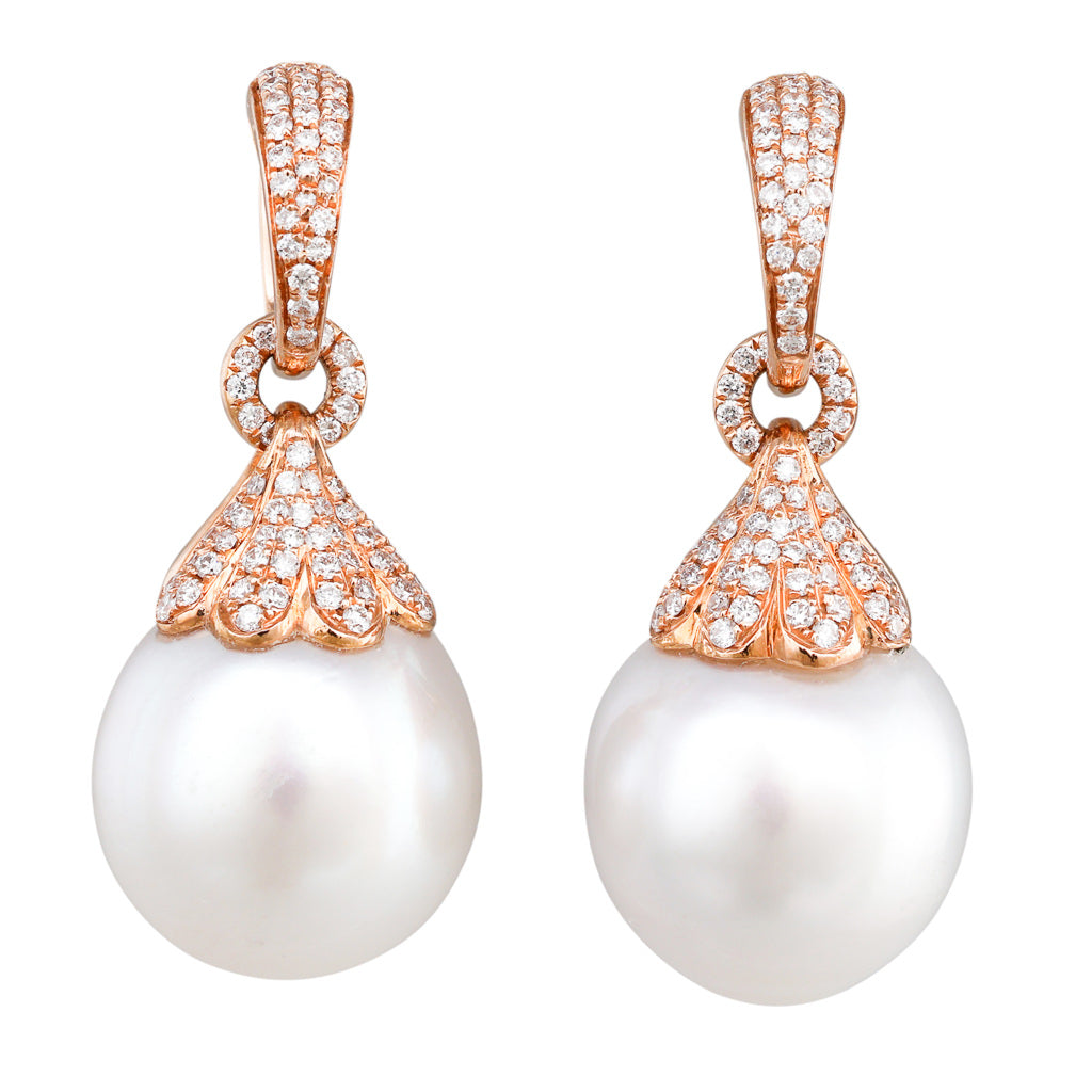South Sea Pearl & Diamond Earrings
