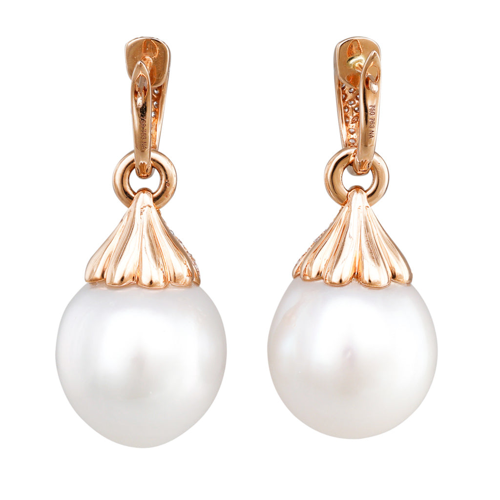 South Sea Pearl & Diamond Earrings