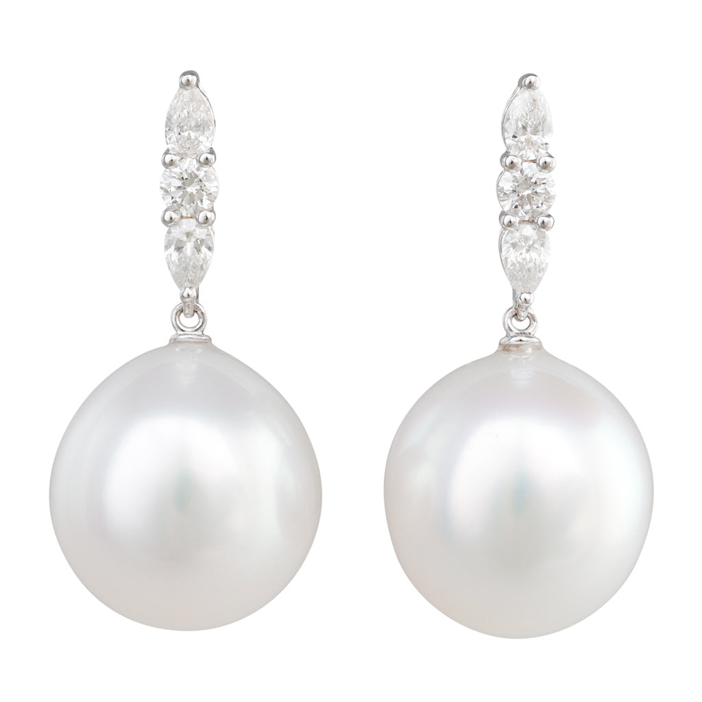 South Sea Pearl & Diamond Earrings