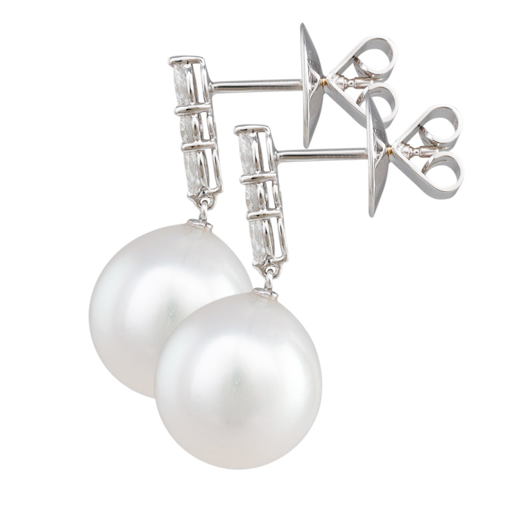 South Sea Pearl & Diamond Earrings