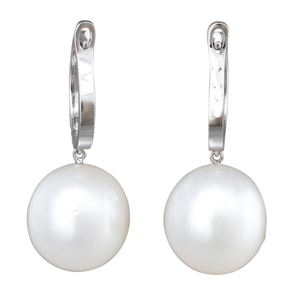 South Sea Pearl & Diamond Huggies