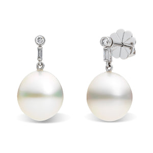 South Sea Pearl & Diamond Earrings